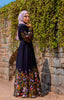 Open Front Printed Abaya